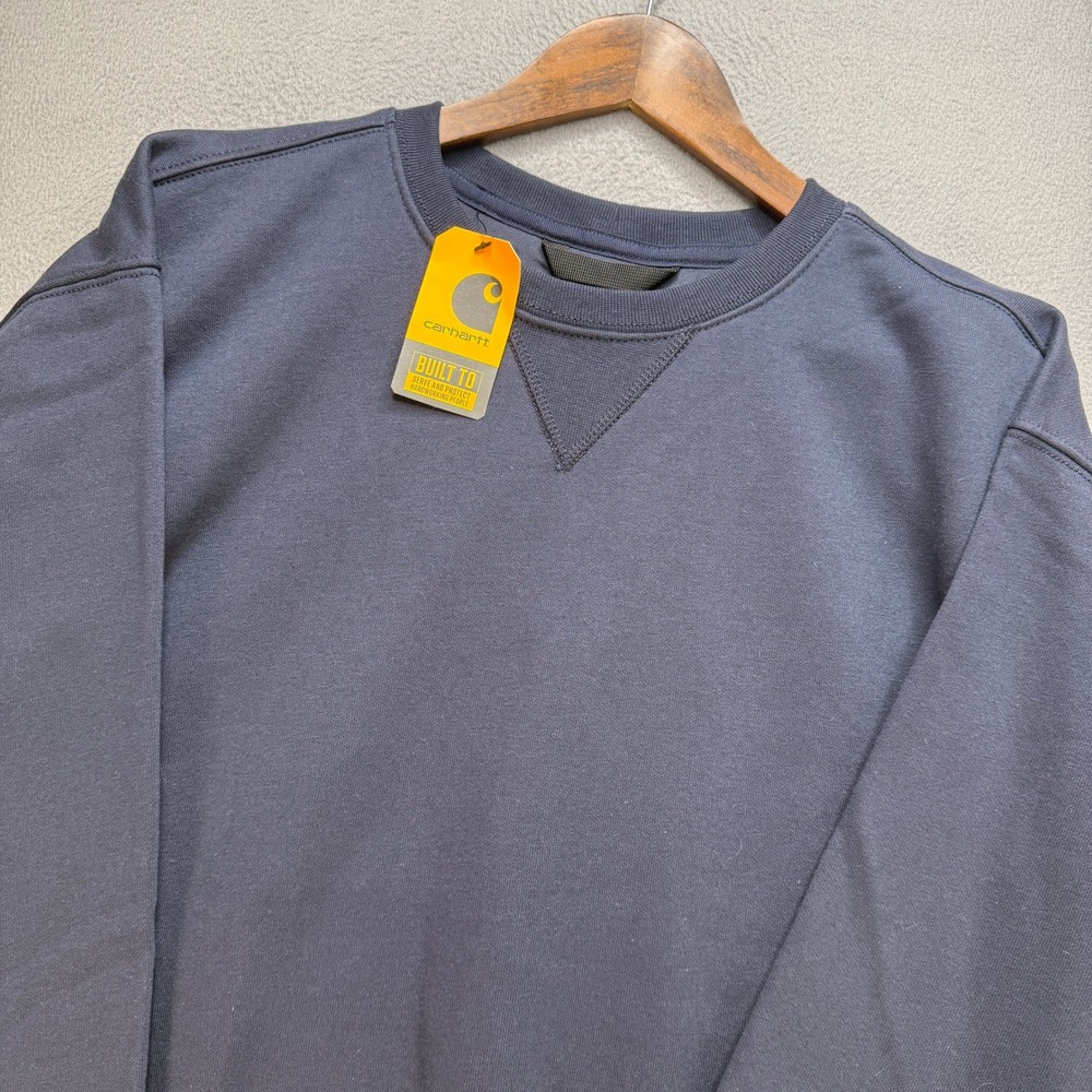 Carhartt Midweight Crewneck Sweatshirt Mens XL Navy Blue Cotton Blend Loose NWT